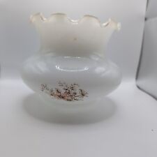 White Vintage Orange Flower Milk Glass Frill  Lamp Shade Cottage chic 2 Inch Fit