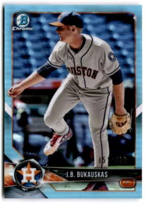 2018 Bowman Draft Chrome Sky Blue Refractor #BDC-189 J.B. BUKAUSKAS /402 Astros  - Image 1 of 2