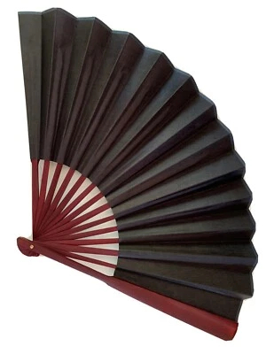 Folding Hand Fan - Wood and Fabric. - Image 1 of 4