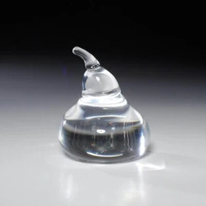 Steuben Kristall 3 1/4" Birne Figur Briefbeschwerer signiert 7876 McDougal 3,25" - Bild 1 von 4