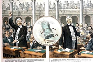 Congress MONEY TALKS 1887 LAWMAKERS SENATORS CONGRESSMEN NO REAL CONVICTION Puck - Picture 1 of 12