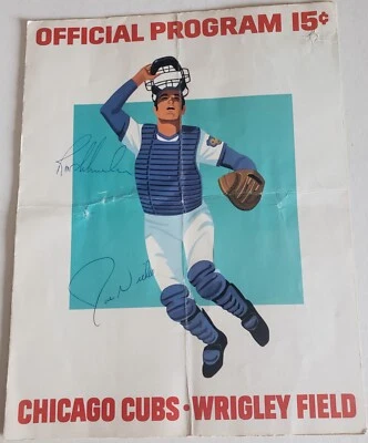 Joe Niekro & Ron Schueler Signed 1973 Chicago Cubs vs. Atlanta Braves Program - Image 1 of 4