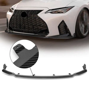 FOR 21-25 LEXUS IS350 F SPORT V STYLE FRONT BUMPER SPOILER LIP CARBON LOOK - Picture 1 of 14