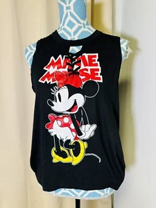Disney Minnie Mouse Lace Up Muscle Tank-Black-Size Large (11/13) - Picture 1 of 4