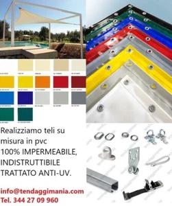 Telo pvc occhiellato impermeabile telone 650gr occhielli ogni 50CM-MISURA 2x3 MT - Imagen 1 de 16