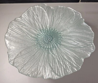 Choice of Painted Glass Floral Mini Cake Stand w/ Pedestal Pink Purple or White - Image 1 of 4