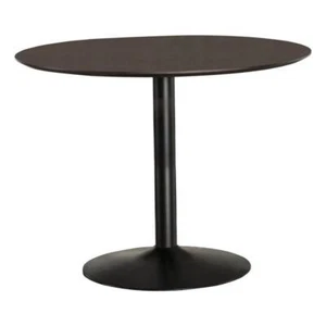 Coaster Cora Modern Wood Round Dining Table Walnut and Black - Picture 1 of 3