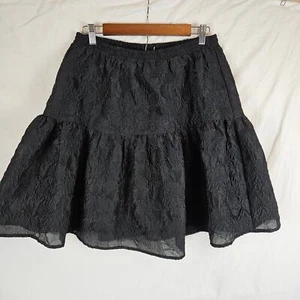 Bardot Demi Floral Jacquard Skirt, black, size US 8 /M - Picture 1 of 5