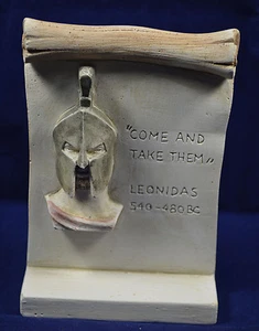 Leonidas sculpture plaque king spartan ancient Greek Hero artifact - Imagen 1 de 1