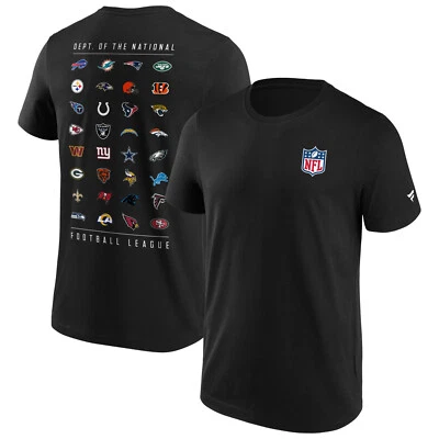 NFL T-Shirt All Team Logo Graphic Schild Shield Football Shirt schwarz