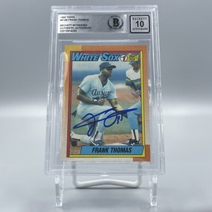 Frank Thomas Signed Autographed 1990 Topps #414 Rookie Card Beckett BAS 10 Auto