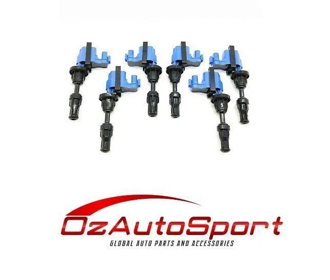 High Energy Ignition Coil Pack SET (6) for Nissan 300zx Z32 VG30DETT, VG30DE BLU - Image 1 of 1