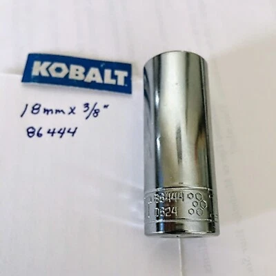 KOBALT  18  mm  x   3/8" DR  DEEP SOCKET  6 Point  #86444  Free USA  Shipping - Image 1 of 3