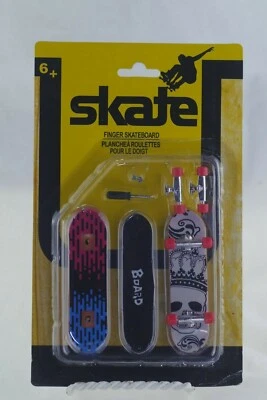 SKATE FINGER BOARDS SKATEBOARD 2 COMBO PACK WITH TOOLS & GRIP TAPE SET SKULLS - Image 1 of 2