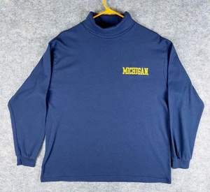 Camicia vintage Crystal Springs University of Michigan girocollo manica lunga blu - Foto 1 di 13