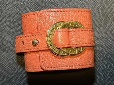 Genuine Bulgari  Bangle  Leather Cuff Bracelet – Coral (Rare!) - Image 1 of 4