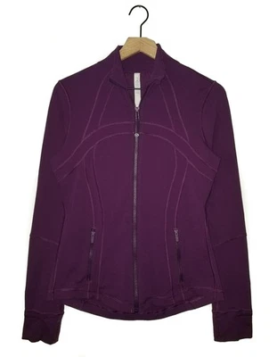 Lululemon Define Jacket Darkest Magenta Purple Full Zip Vented Luon Size 10 - Image 1 of 4