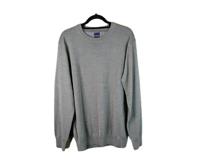 Jersey de lana Hardy Amies para hombre talla XL gris caqui cuello redondo lana manga larga tejido Foto 1 de 4