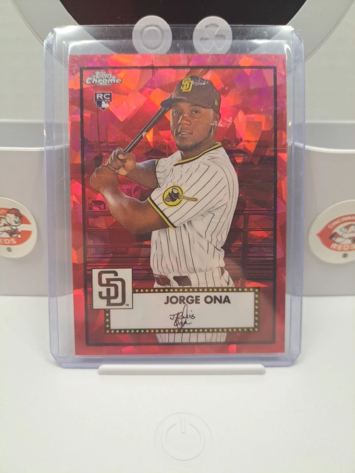 2021 Topps Chrome Red Atomic Platinum Anniversary /100 #113 Jorge Ona (*2) - Image 1 of 1
