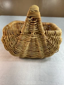 Vintage Sammelkorb aus handgewebtem Weidengeflecht ~ stark stabil schöne Patina FRANKREICH - Bild 1 von 8