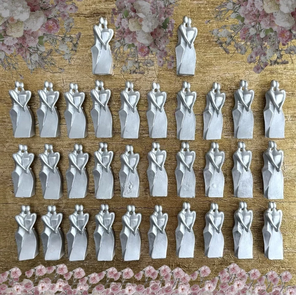 Porta-Cartões Casamento Estilo Art Deco Luxo Moderno Prata Número de Mesa Lugar 32ct - Imagem 1 de 4