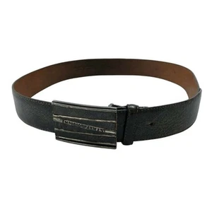 Emporio Armani Leather Belt Square Buckle Black - Picture 1 of 10