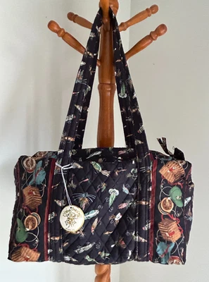 VERA BRADLEY SMALL DUFFEL SPORT BAG  LURES BLACK VERY RARE  NWT - Image 1 of 4