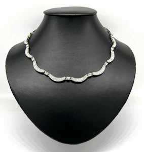 Modeschmuck Collier, simulierte Diamanten, Rund, Muster, 45 cm lang, Karabiner - Bild 1 von 2