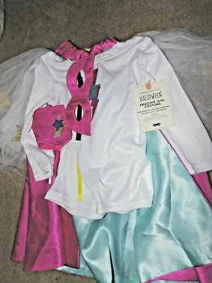 POTTERY BARN KIDS PINK AMAZING GIRL SUPER HERO COSTUME, NEW, 3T, DRESS UP, CUTE! - Image 1 of 3