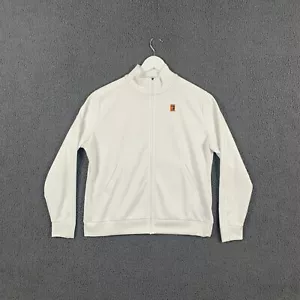 NIKE Jacket Womens L White Dri Fit Court Tennis Training Full Zip Long Sleeve - Picture 1 of 13