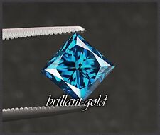 Diamant im Prinzess Schliff mit 0,49ct, intensiv blaue Farbe, Juwelier Qualität