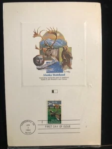 ALASKA STATEHOOD 1959-1984 STAMP W/ POSTCARD ~FIRST DAY OF ISSUE! - Picture 1 of 5