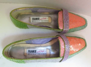 Vintage Frankie and Baby Beverly Feldman Sequin Loafer Flats Size 8 B USA - Picture 1 of 11