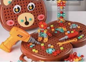 Magic Montessori Play Toolbox Bear with Drill Toys for Boys 3 to 7 Years Old - Picture 1 of 8