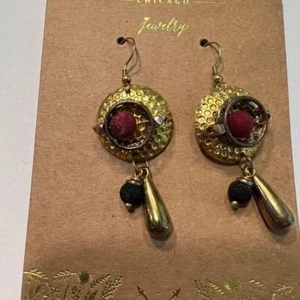 Shiraleah Saundra Boho Gold Rot Ohrhänger Neu mit Etikett - Bild 1 von 3
