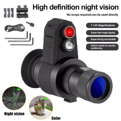 IR Night Vision Sight Cross Cursor Hunting 7-14x Mag. Reticle Scope Monocular - Image 1 of 4
