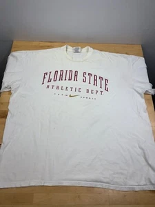 Vintage Nike Florida State Seminoles Shirt Mens 2XL White Logo College 11271 - Picture 1 of 10
