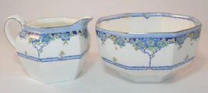 Royal Doulton Arvon Art Deco Floral Gilded Cream Jug & Sugar Bowl c1930s VGC - Picture 1 of 12