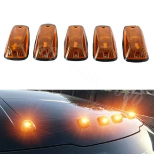 5x LED Roof Marker Lights Covers+Amber For Chevy GMC 88-02 Pickup Truck 264159BK - Picture 1 of 12
