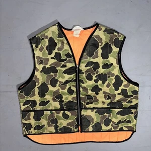 Vintage Duck Camo Vest Hunting Sno King Carhartt Style Duck Camo Size Large/XL - Picture 1 of 8
