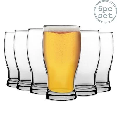 6x Belek Tulip Pint Beer Glass Large Bulb Shape Craft Beer Ale Glasses 580ml - image 1 of 4