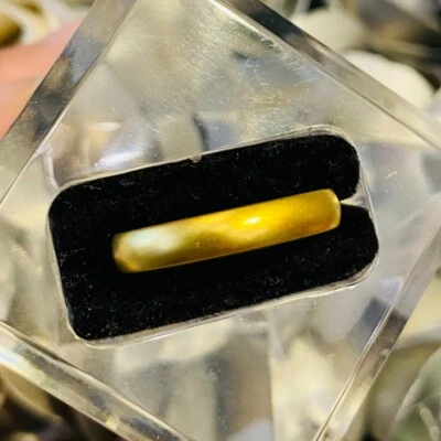 Pure 999 24K Yellow Gold Lucky 3mm Rings Men Women Band US Size 4/5/6/7/8/9 - Image 1 of 4