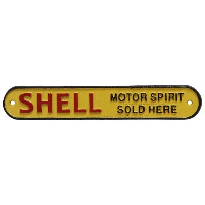 Shell Oil Motor Spirit Garage Sign Cast Iron Metal Man Cave Garage Gift - Image 1 of 4