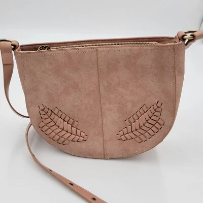 Elle Jae Gypset Tan Marquesas Vegan Crossbody Handbag Two Leaves 8"x10.5"x3.5" - Image 1 of 4