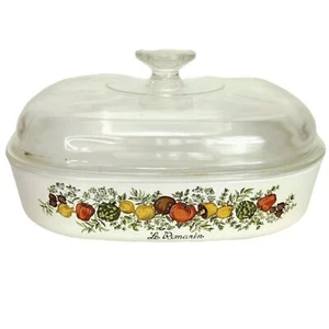 VTG 70s Corning Ware French Spice La Romarin Casserole Dish & Domed Lid A-10-B - Picture 1 of 8