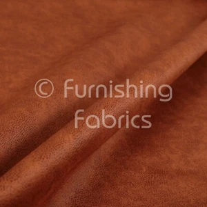 Soft Durable 3 Layer Thick Faux Suede Orange Colour Upholstery Furnishing Fabric - Picture 1 of 4