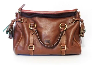 Borsa a tracolla Dooney & Bourke fiorentina in pelle marrone ferramenta nappe - Foto 1 di 12