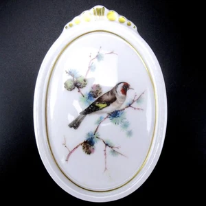 AK Kaiser Porzellan Bild Wandbild Vogeldekor Porcelain Wall Plate Flowers RARE+ - Picture 1 of 4