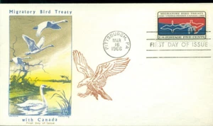 1966 FDC - Scott# 1306 - Migratory Bird Treaty - Overseas Mailer Cachet UA - Bild 1 von 1