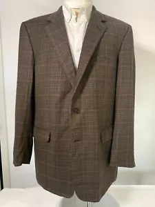 Cappotto sportivo MADE IN ITALY Brooks Brothers marrone rosso a quadri lana di agnello 46L 48L - Foto 1 di 10